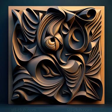 3D model st abstract painting (STL)